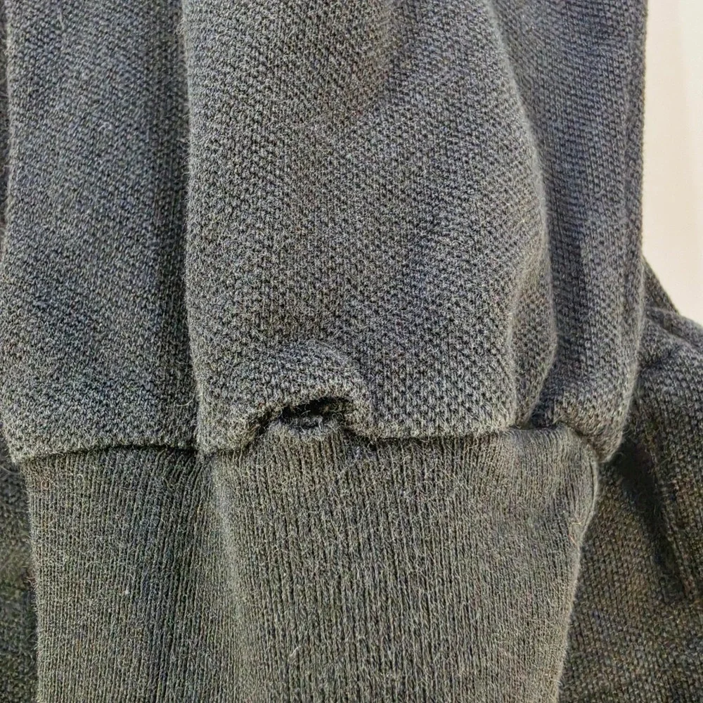 Polo Ralph Lauren Mens Black Long Sleeve Pique Polo Shirt Red Pony Logo Size L